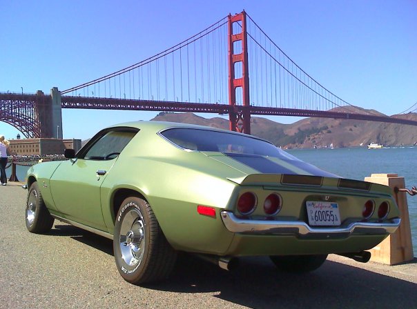 1970 Chevy Camaro at Golden Gate Bridge